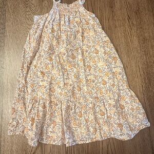 Old Navy Boho Floral Dress - Cream and Brown Sz 5 XS summer sleeveless BI